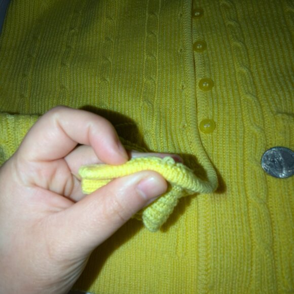 Vintage Yellow Cable Knit Sweater Vest - Picture 4 of 6